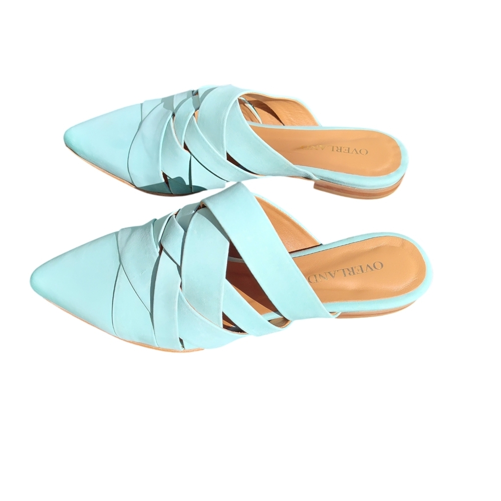 Women's Stylish Light Blue/Turquoise Overland Slip-On Mules Size 38 - Picture 4 of 6